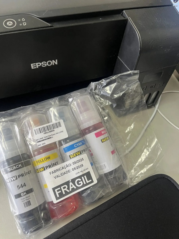 Kit 4 Refil Tinta Epson 544 L3150 L3250