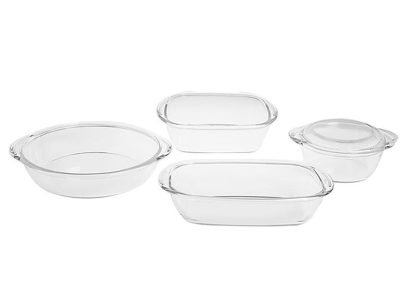 Conjunto de Assadeiras Sempre Quadrada - de Vidro 4 Peças