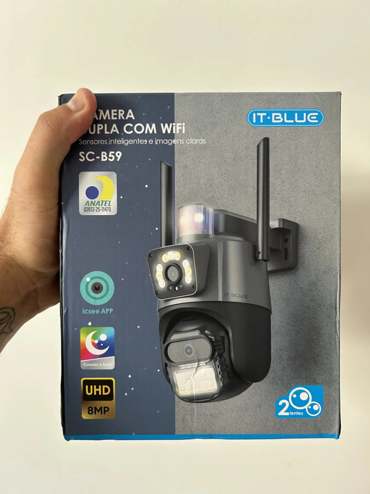 Kit 2 Câmeras IP Icsee Lente Dupla Preto