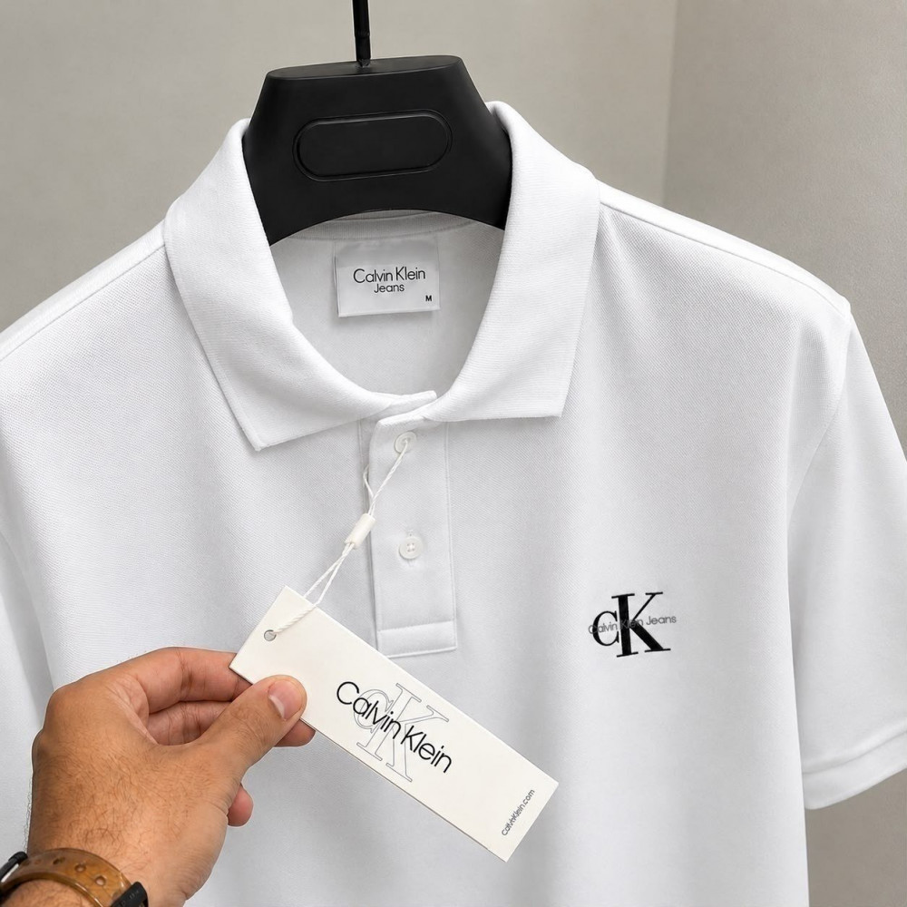 Polo Calvin Klein Jeans Piquet Regular Branca