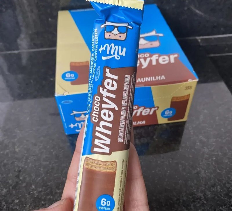 💪  Barra De Proteína Chocolate Branco 12 Unidades Mu Chocowheyfer
