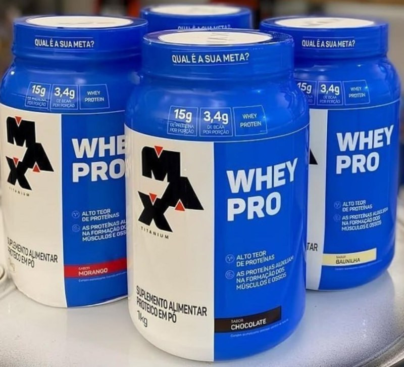 Max Titanium Whey Pro Concentrado Sabor Baunilha 1kg