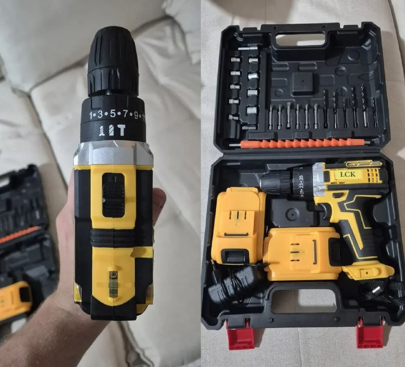 Parafusadeira Furadeira 48v Profissional 2 Baterias Sem Fio