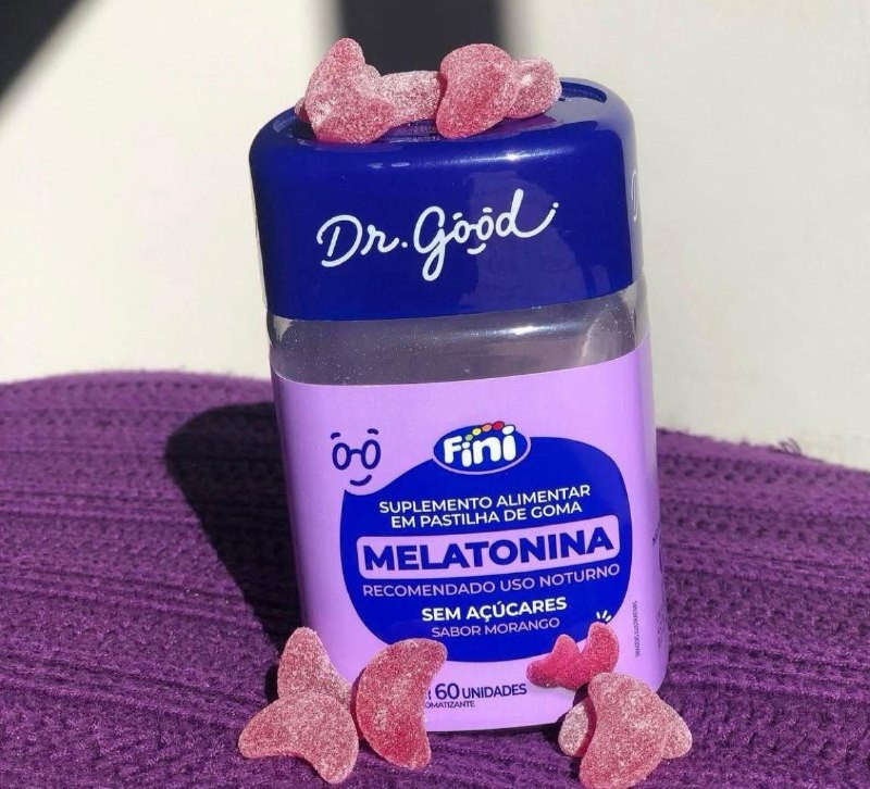 Melatonina Em Gomas Sabor Morango 60 Gomas Fini Dr Good