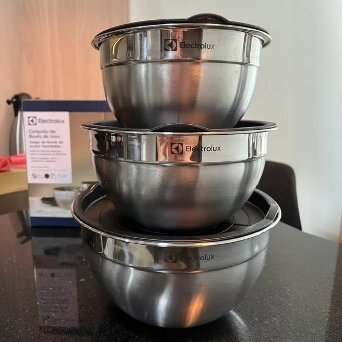 Conjunto de Bowls Inox com Tampa Electrolux