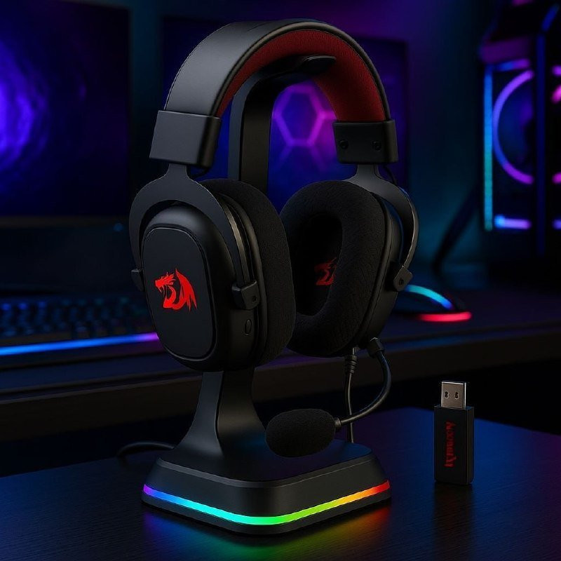 Headset Gamer Redragon Zeus Pro Preto Sem Fio