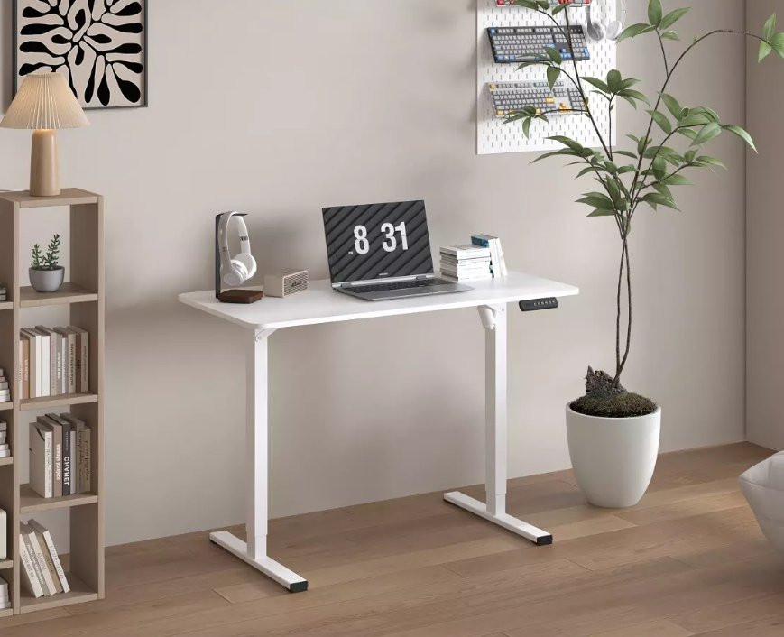 Mesa Escritório Dr.Office Balance Altura Ajustável Branca