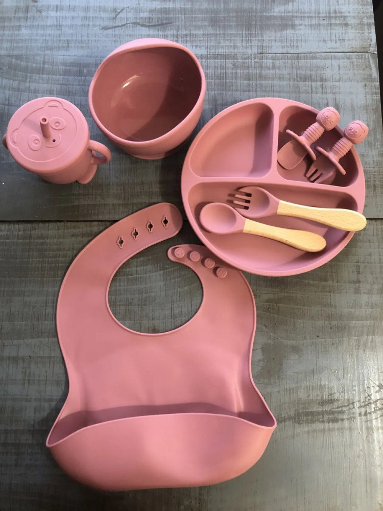 Kit Alimentar Bebê 8un Copos Azul BPA Free