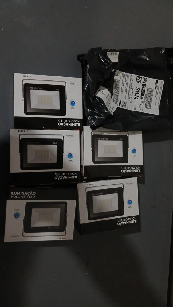 Kit 5 Refletores LED 100W IP67 6500K Bivolt