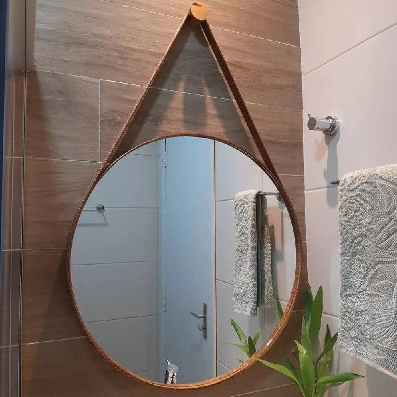 Espelho Decorativo Redondo 60cm Com Suporte
