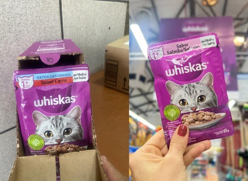 Pack Ração Úmida Whiskas para Gatos Adultos Castrados 85g - 20 unidades