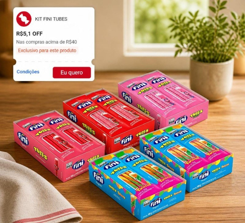 Kit Amo Tubes Fini 60 pacotes de 15g cada