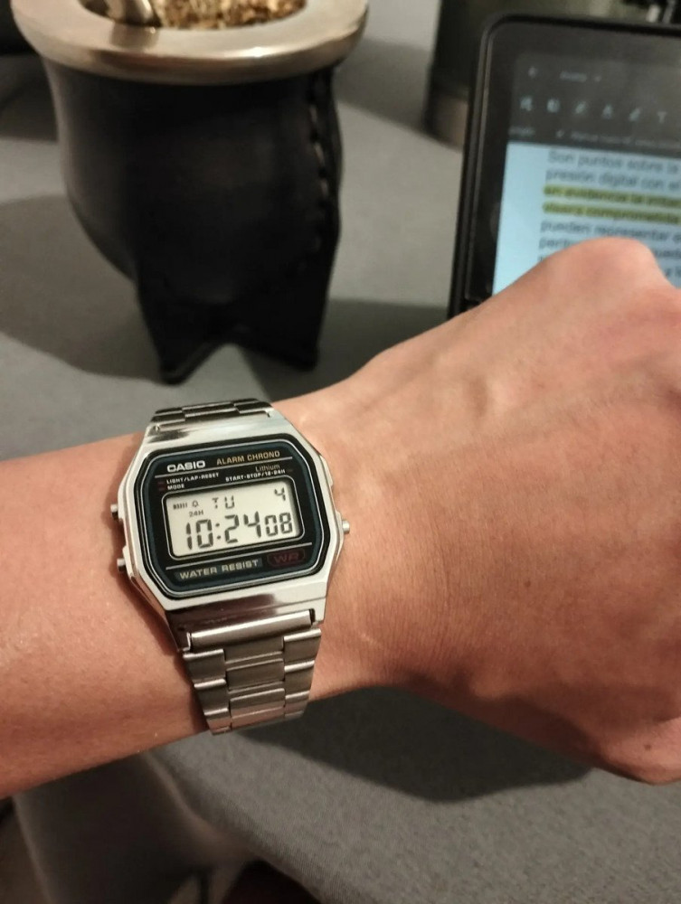 Relógio Casio A158WA-1DF Unissex Prata