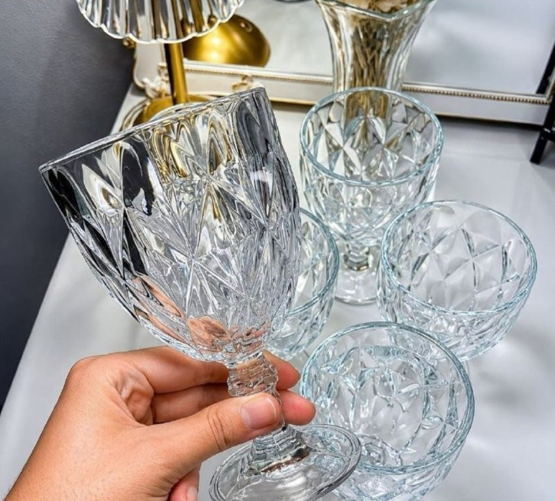 Conjunto de Taças de Vidro 340ml Diamond Line 6 Peças