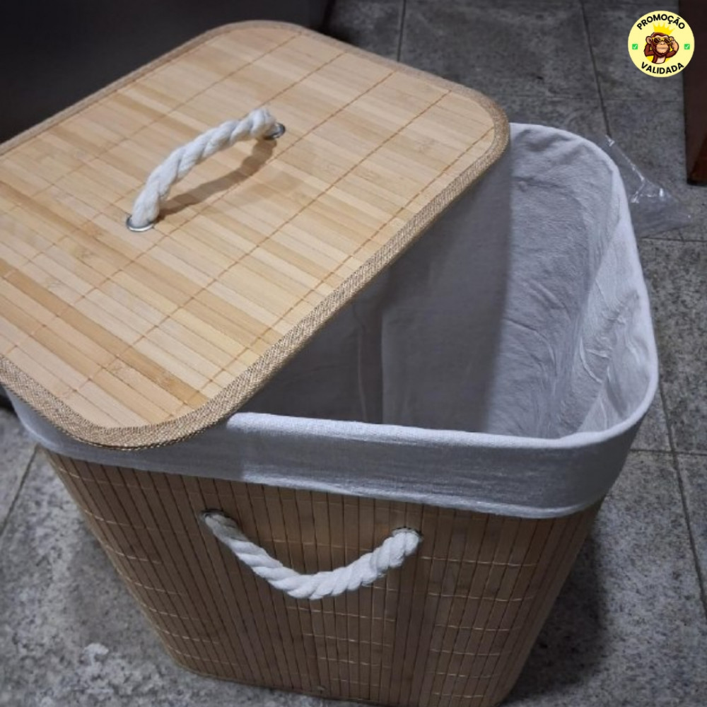 Cesto de Roupas em Bambu 60L