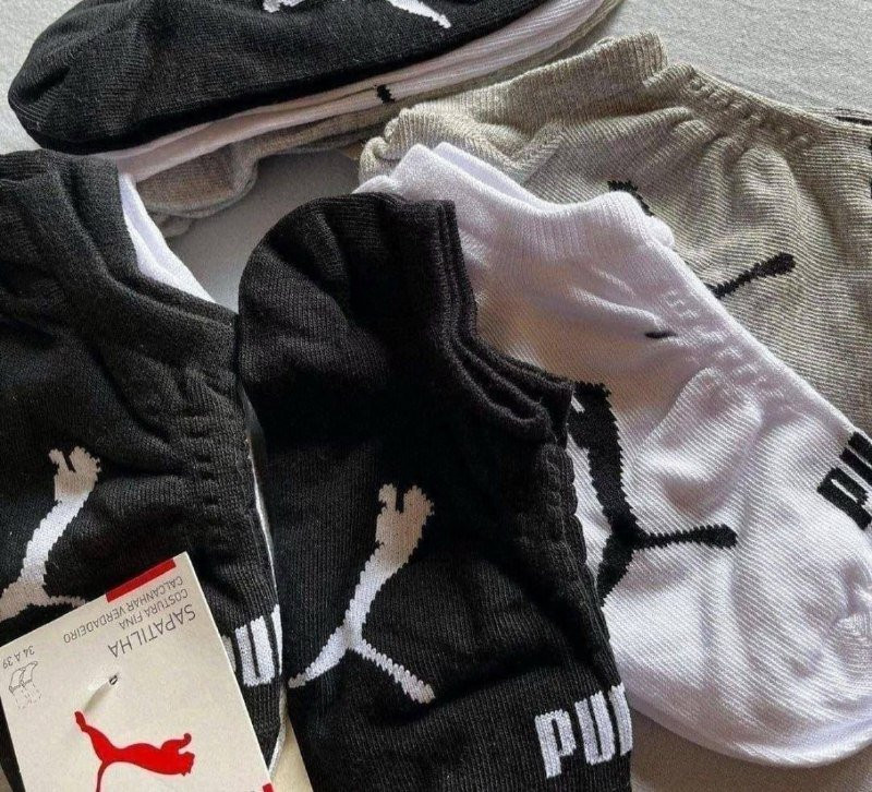 Kit com 9 Pares Meias Puma Sapatilha Algodão