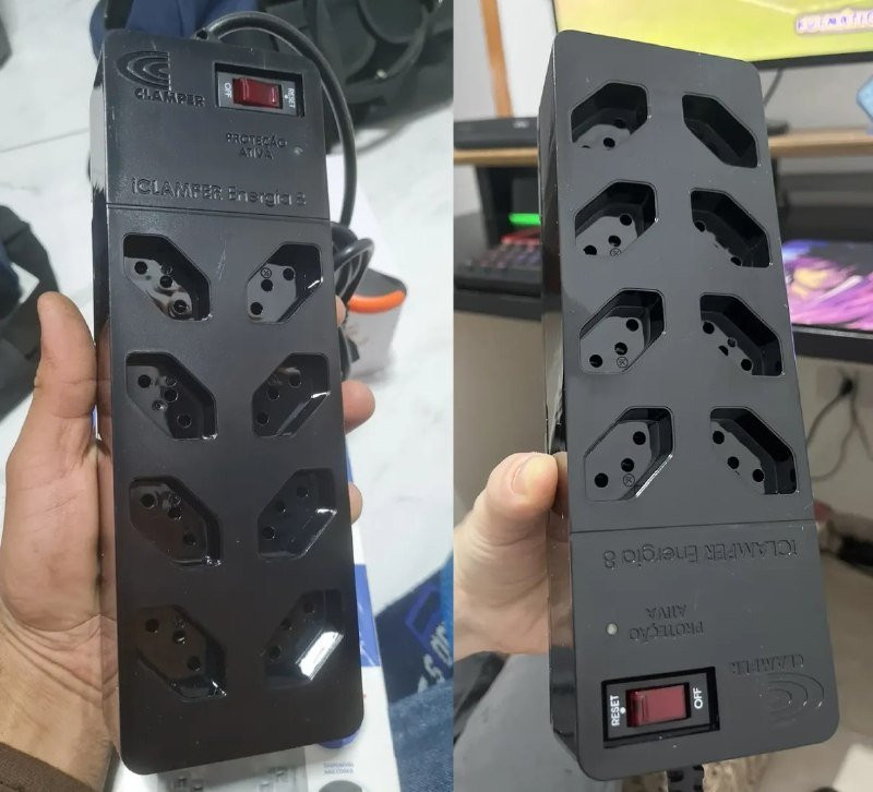Filtro de Linha com Protetor de Surto DPS iCLAMPER Energia 8 Tomadas 1.3m
