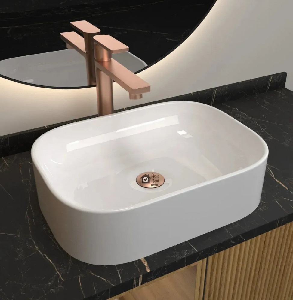 Cuba Lavabo Retangular Sobrepor Branco