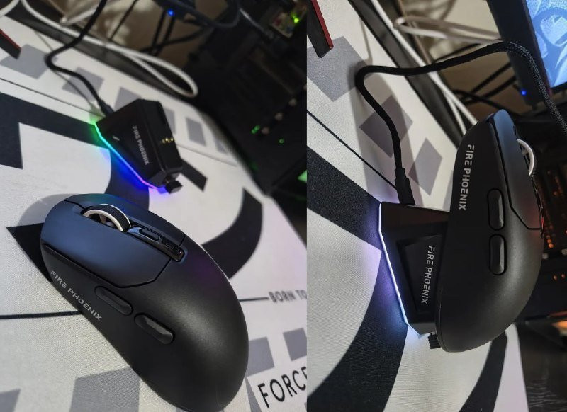 Mouse Gamer Sem Fio Fire Phoenix 24000dpi com Dock