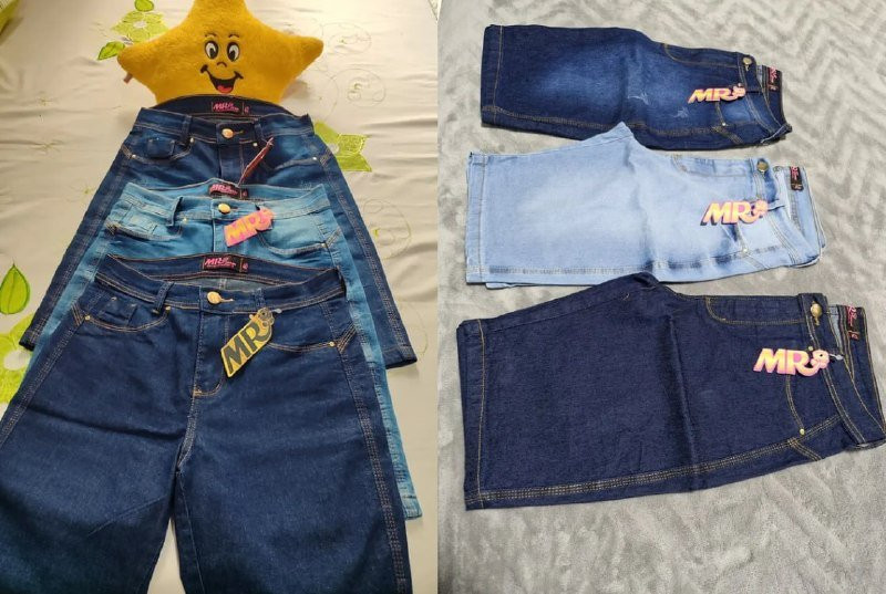 Kit 3 Bermuda Jeans Lycra Feminina