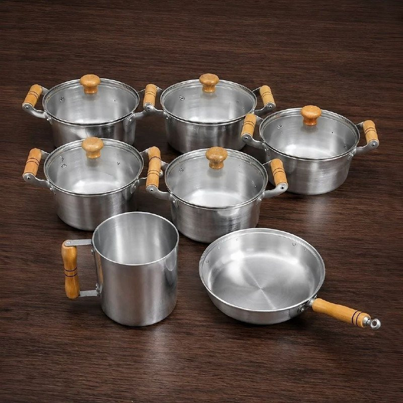 Conjunto De Panelas 7 Peças Alumínio Fundido Batido Grosso