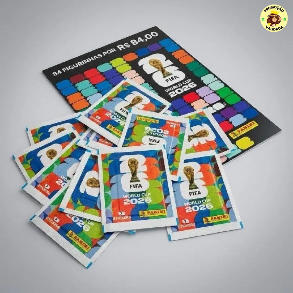 Blister com 12 Pacotes de Figurinhas da Copa do Mundo FIFA 2026