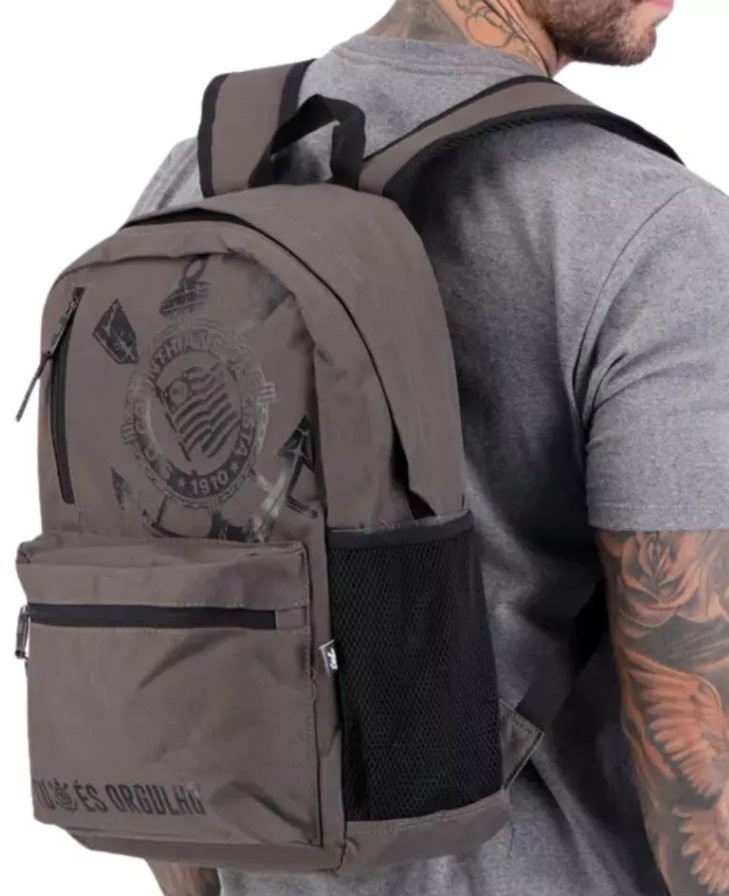 Mochila Esportiva Corinthians Oficial com Bolso