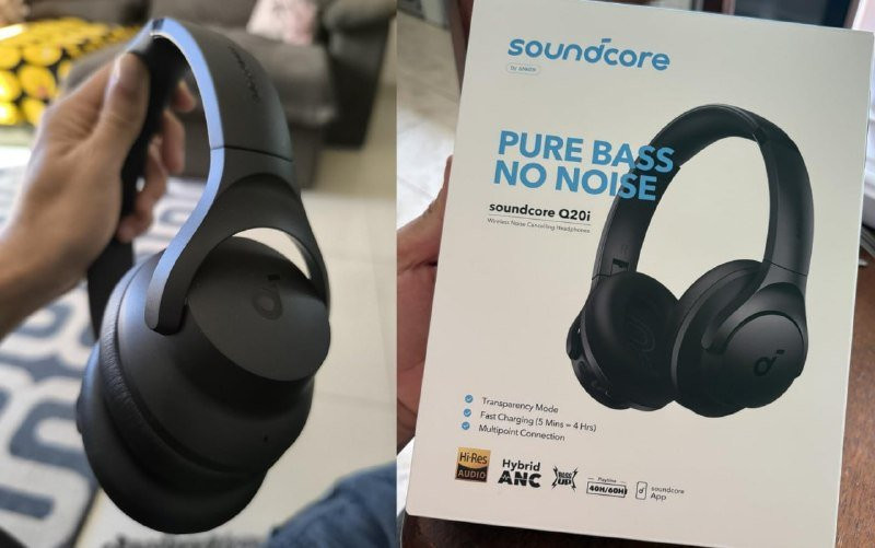 Fone de Ouvido Bluetooth com Cancelamento de Ruído Híbrido Ativo soundcore Q20i