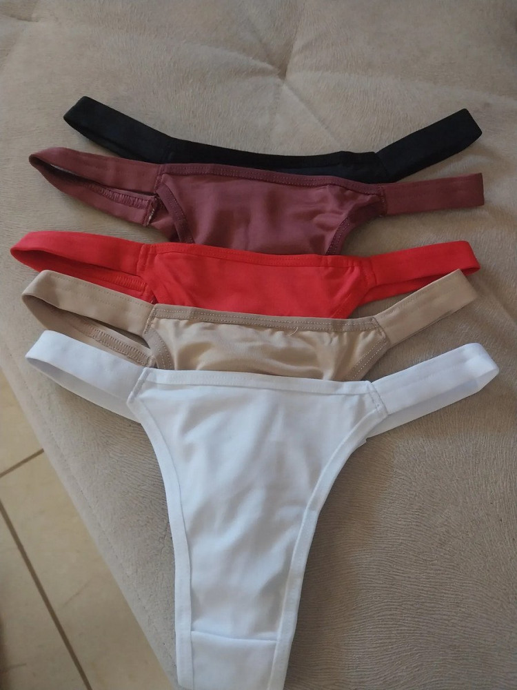 Kit 5 Calcinhas Tanga Fio Duplo Multicor M