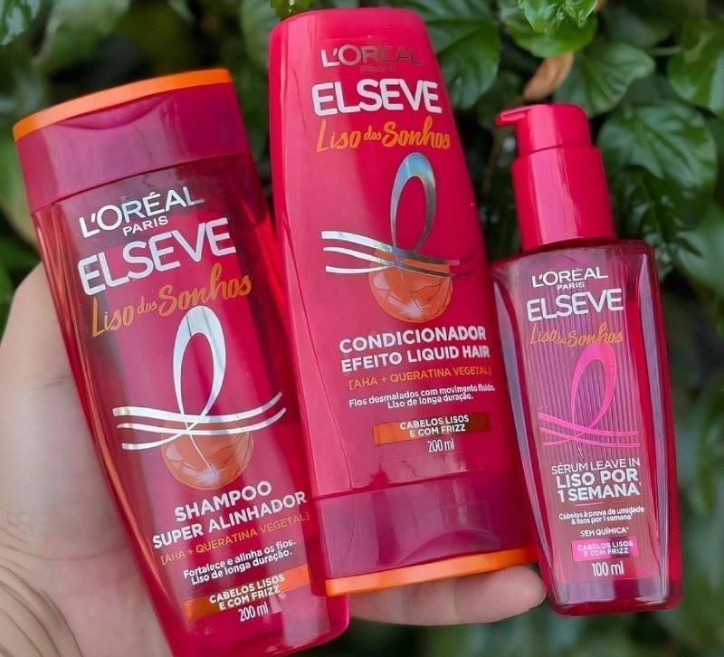 KITZÃO COMPLETO L'Oréal Paris Elseve Liso dos Sonhos (Shampoo, Condicionador e Sérum)