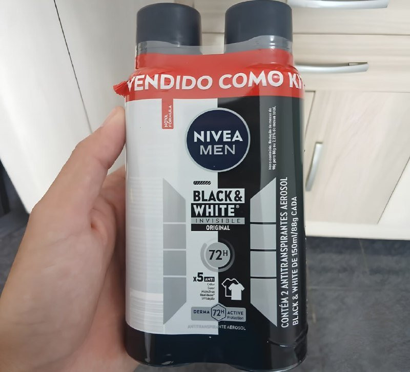 🧴 Kit NIVEA Desodorante Aerosol Men Black&White Invisible - 2 Un