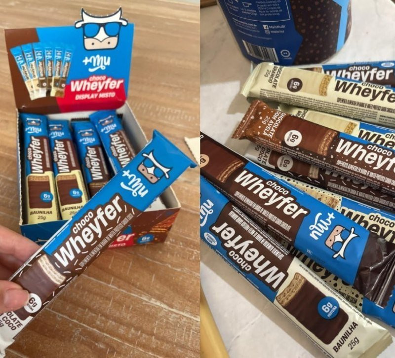 💪 Mu Chocowheyfer Proteico Caixa Mista - 12 unidades, 6g de proteína