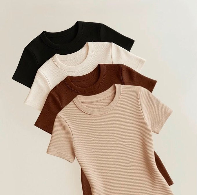 Kit com 4 Blusas Ribana Canelado