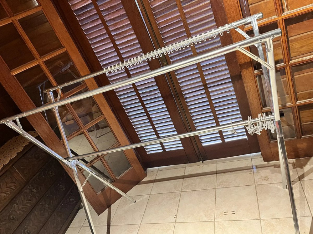 Varal De Chão Grande Dobrável Branco 3 Andares