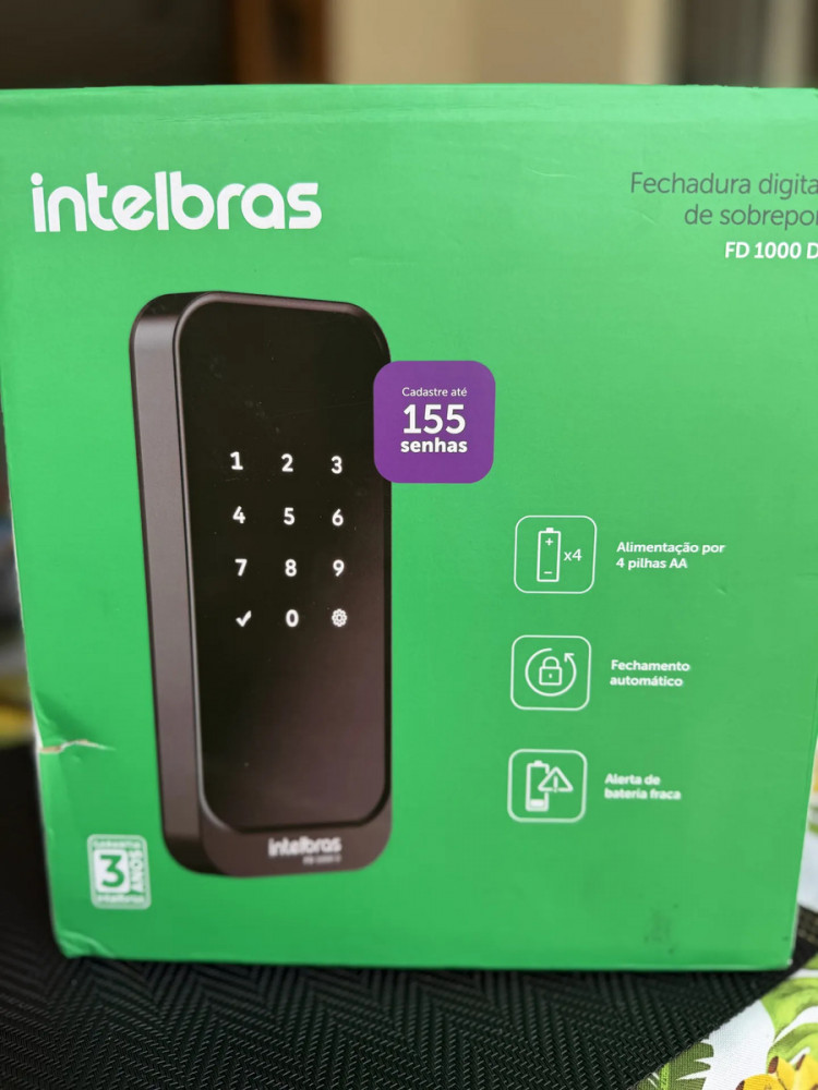 Fechadura Digital FD1000D Preta Intelbras