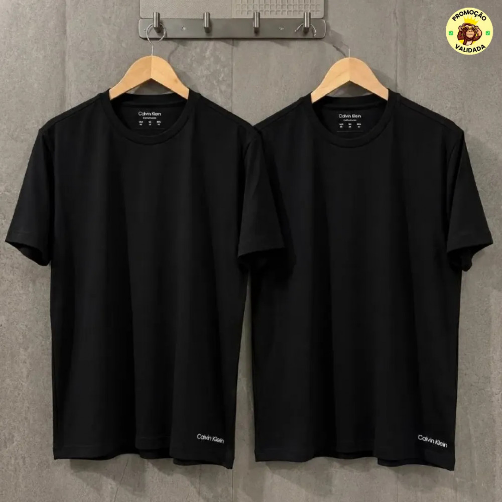 Camisetas Crew-neck Calvin Klein Kit com 2