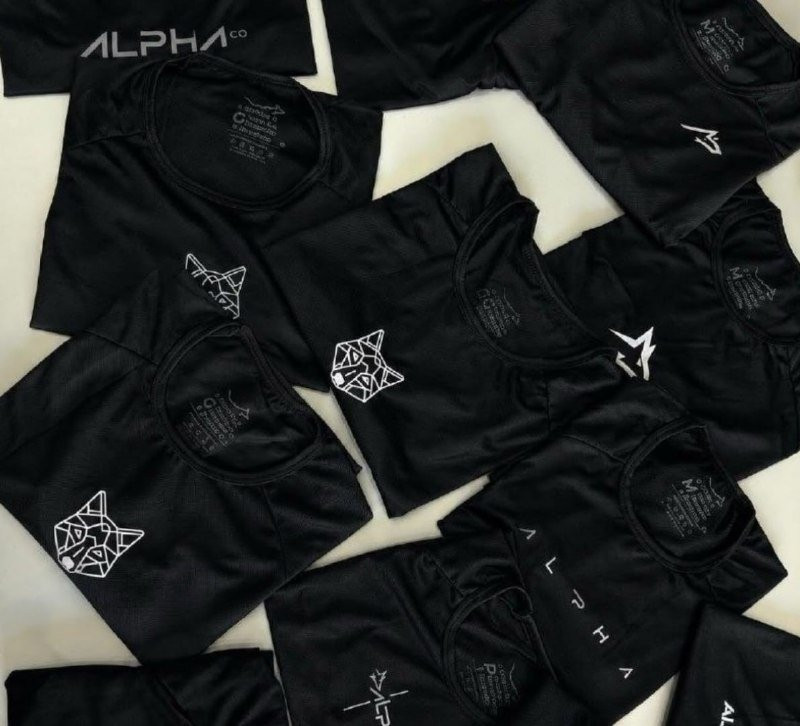 Kit 5 Camisetas Dry All Black Alpha