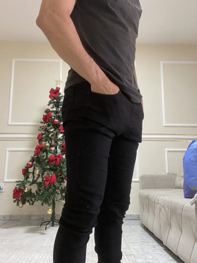Calça Skinny Masculina Jeans Preto com Elastano