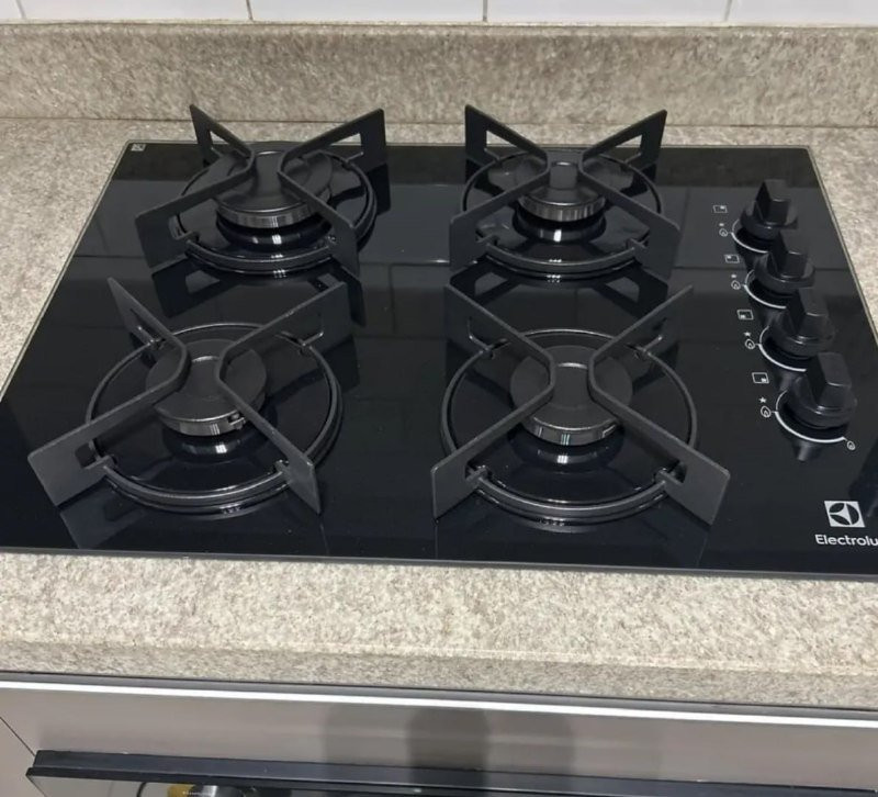 Cooktop 4 Bocas a Gás Electrolux Mesa de Vidro Efficient Bivolt