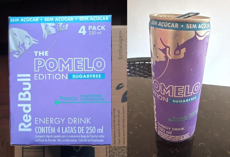 ⚡ Red Bull Energético, Pomelo, Sem Açúcar, 250ml, 4 latas
