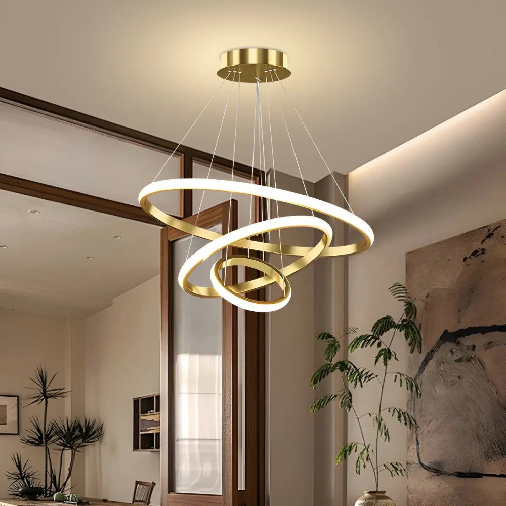 Lustre LED Pendente 60W Dourado 127/220V
