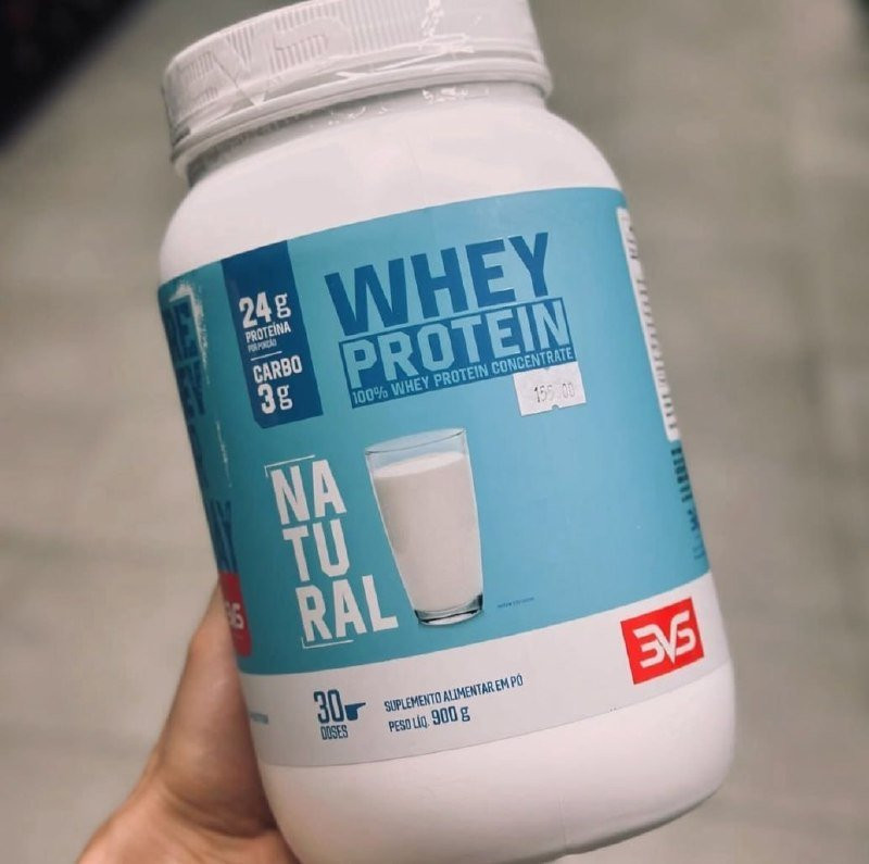 100% Whey Protein Concentrado 900g Sabor Natural 3VS Nutrition
