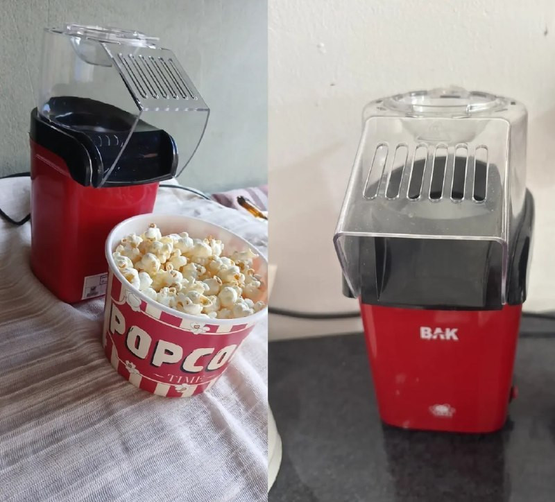 Pipoqueira Elétrica Vermelha Sem Óleo 1200W - 127v