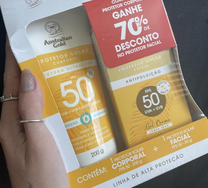 Promopack Protetor Solar Corporal e Facial Australian Gold FPS 50