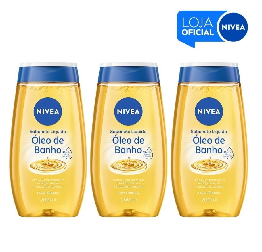 KIT NIVEA Sabonete Líquido Óleo de Banho 200ml
