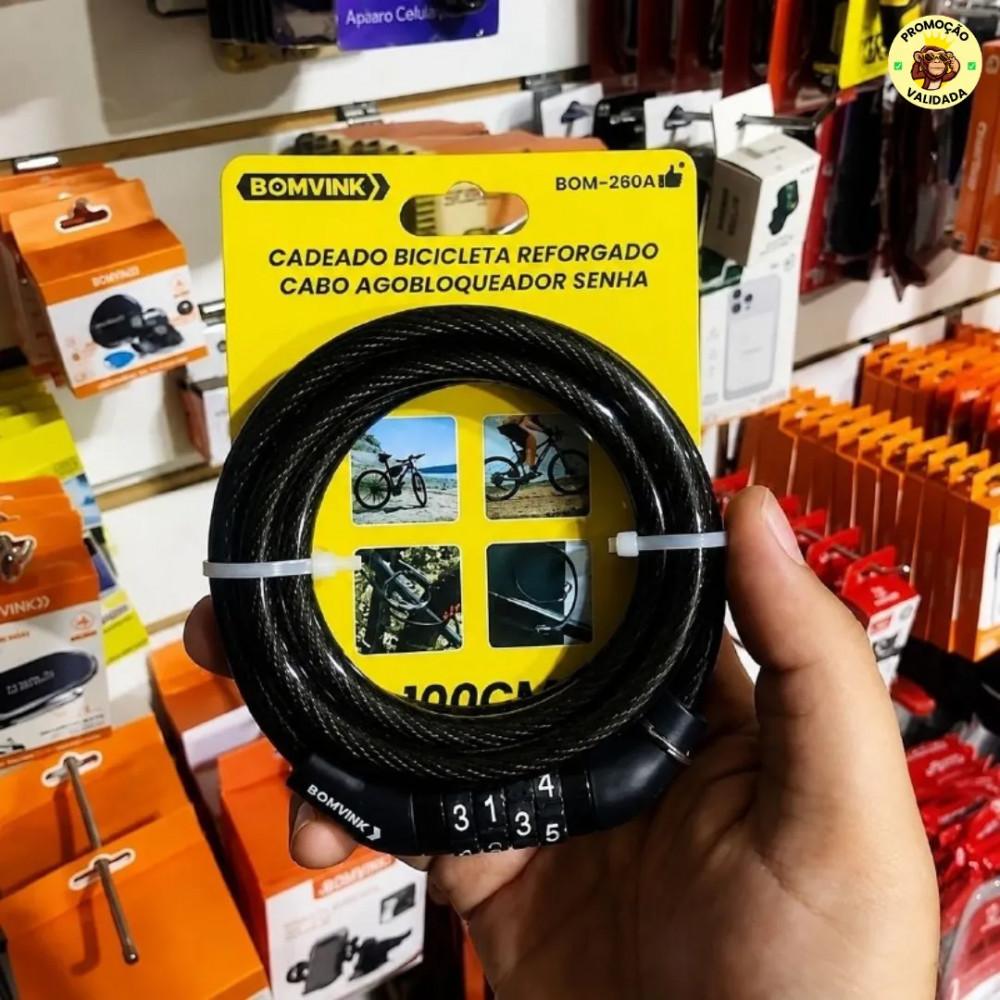 Cadeado Bicicleta Antifurto Trava Com Senha