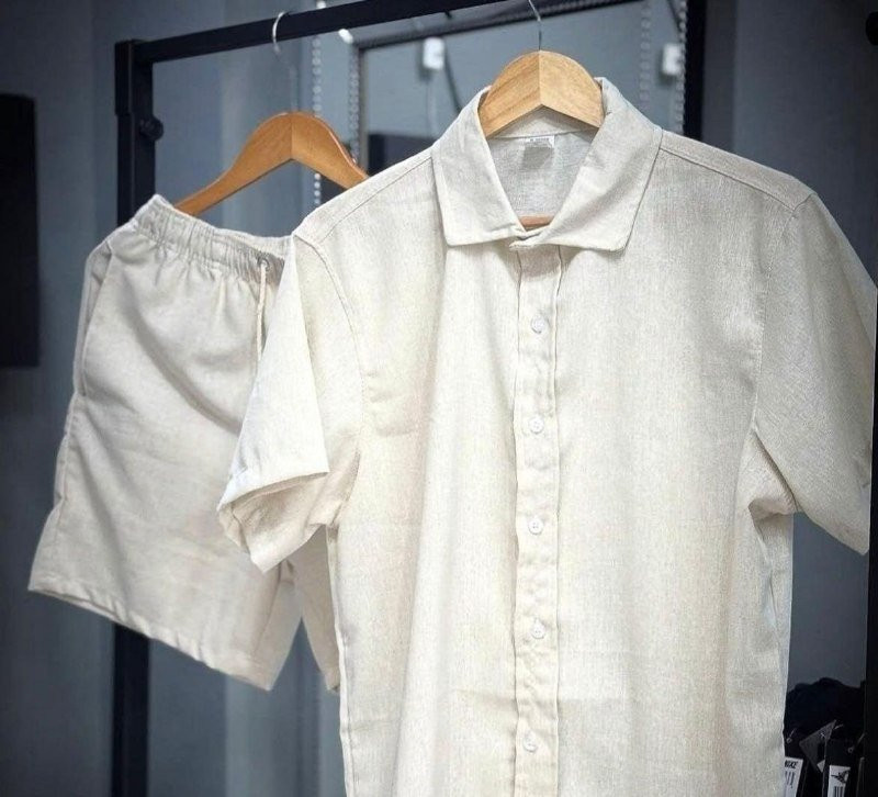 Conjunto Linho Camisa + Shorts com Bolso (4 Cores)