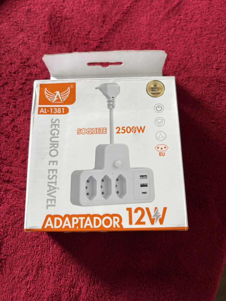 Conector Ext Portátil 3 Tomadas 6em1