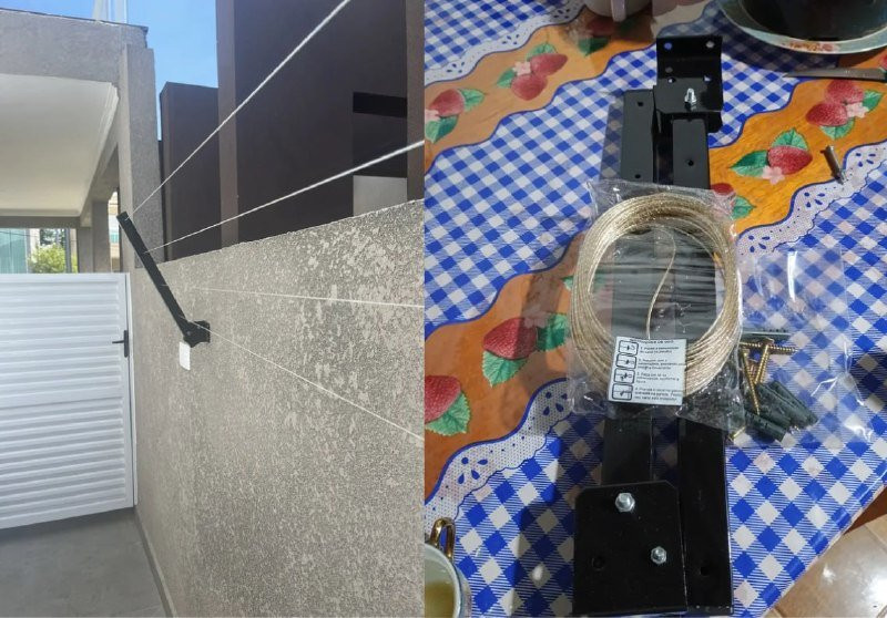 Varal Reforçado De Roupa 60 Kg Dobrável Para Parede