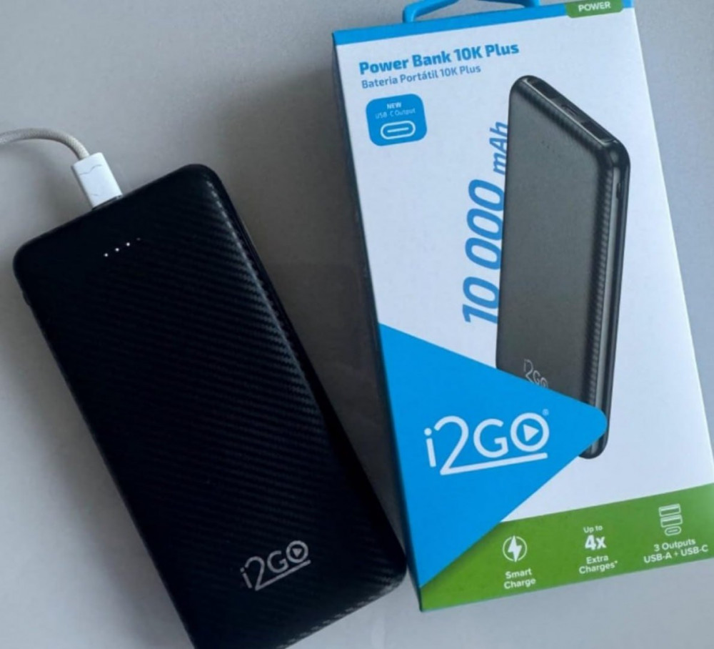 Power Bank I2go Plus 10000mAh USB-C Preto